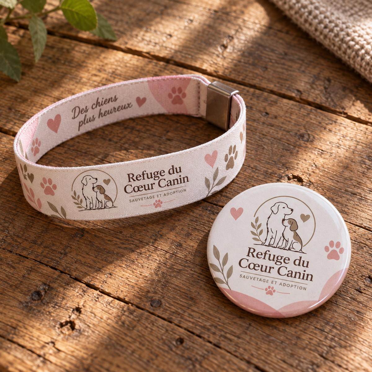 Bracelet et badge du refuge offert