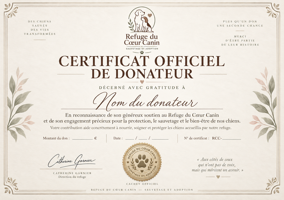Certificat officiel de donateur