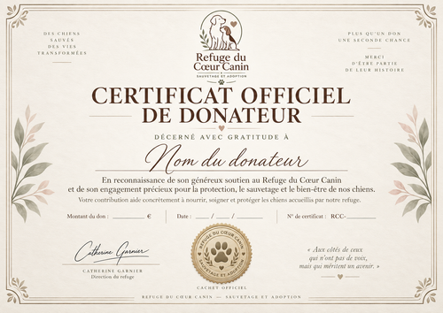 Certificat officiel de donateur